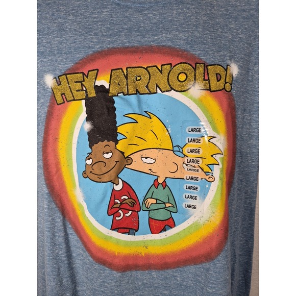 Nickelodeon Hey Arnold - Gerald & Arnold Graphic T-Shirt Blue Size L - NWT - Picture 2 of 7